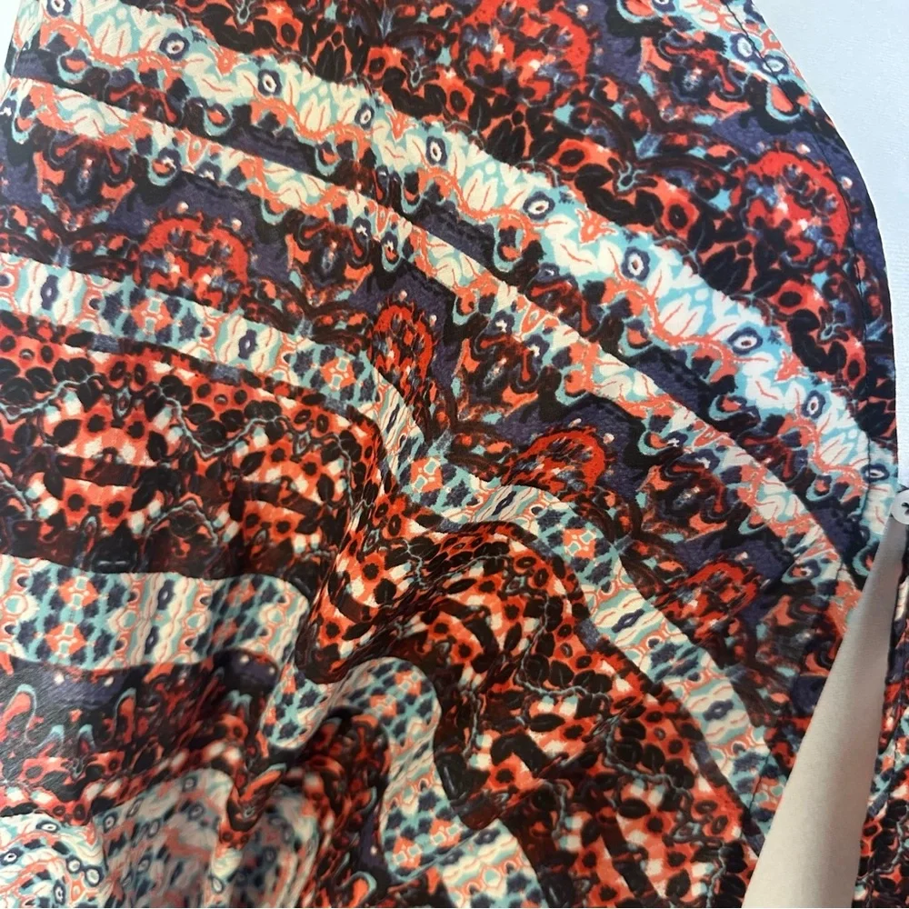 Athleta High Desert multicolored cotton silk blend kimono swim cover-up. Size S.